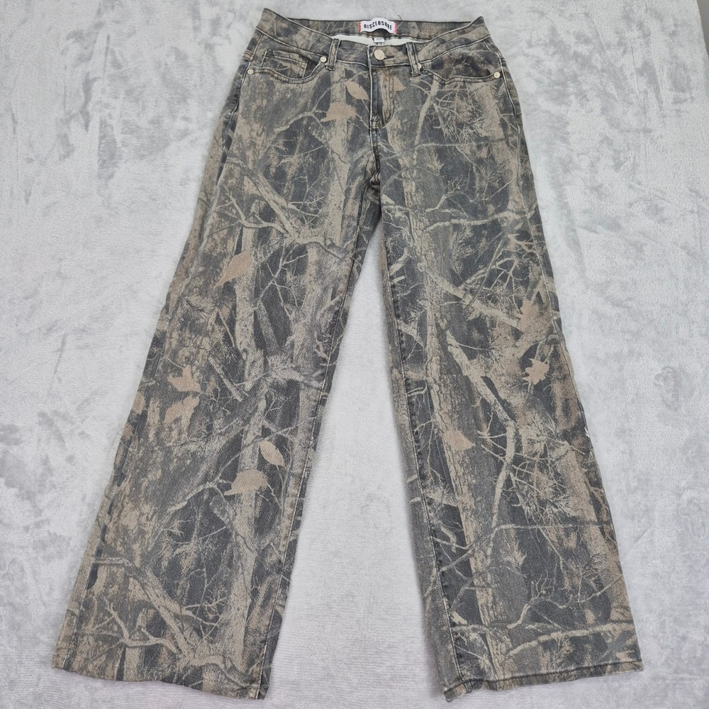 Disclosure Wide Leg Camo Womens Real Tree Wide Leg Jeans 27 (30) Camouflage